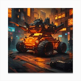 Pumpkin Car (Cyberpunk37) Canvas Print