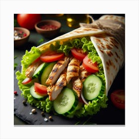 Grilled Chicken Wrap 1 Canvas Print