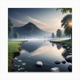 Sunrise By The Lake 3 Canvas Print