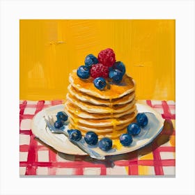 Pancake Stack Reds Checkerboard 4 Canvas Print