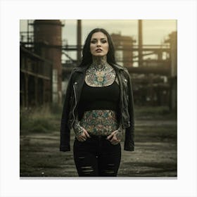 Feminine & Fierce: Tattoos That Define You Tattooed Woman Canvas Print