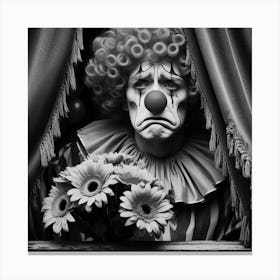 Clown With Flowers Canvas Print