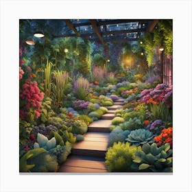 Garden At Night art print 3 Canvas Print