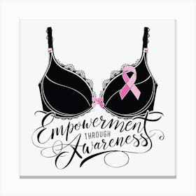 Women Breast Cancer Awareness background in Pink Ribbon international symbol for month October clipart and poster clipart and wall art 4 Canvas Print