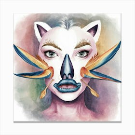 Cat Face Painting Canvas Print