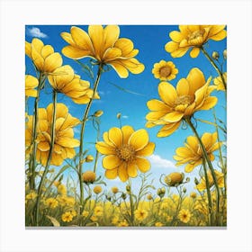 Yellow Flowers 12 Canvas Print