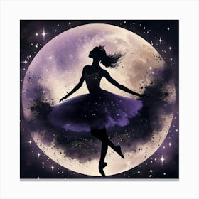 Silhouette Of A Ballerina Canvas Print