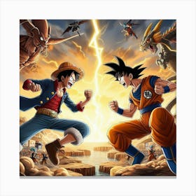 Dragon Ball Z vs One Piece 5 Canvas Print