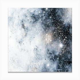 Abstract Galaxy In Watercolor Foreground Dust And Silver Sparkles Shimmering Space With A Bokeh Ef (6) Canvas Print