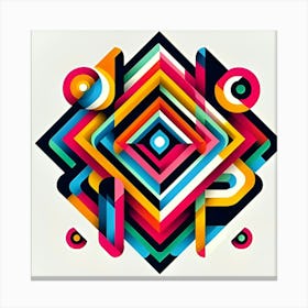 An Abstract Digital Art Piece Consisting Of Overlapping Geometric Shapes 3 Canvas Print