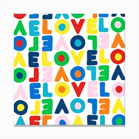 Colourful Abstract love poster Canvas Print