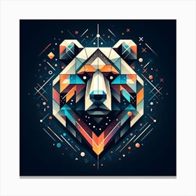 Geometric Art Bear 1 Canvas Print