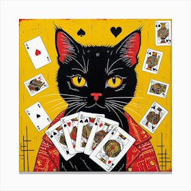 Playing Cards Cat 5 Canvas Print