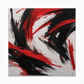 Abstract Red Black Painting 1 Canvas Print