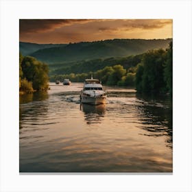 Sunset On The River 1 Canvas Print