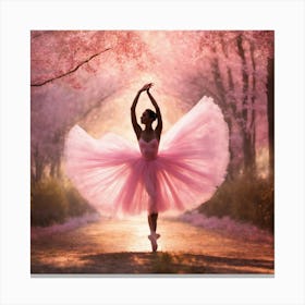 Ballerina In Pink Tutu Canvas Print