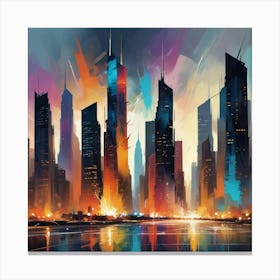 Cityscape Painting 1 Canvas Print