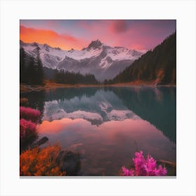 Abstact Mountain Sun Art Print (3) Canvas Print