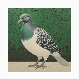 Ohara Koson Inspired Bird Painting Dove 3 Square Canvas Print