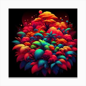 Psychedelic green -colord Forest Canvas Print