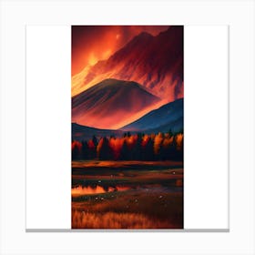 Sunset In The Mountains Canvas Print