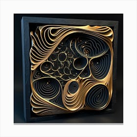 Abstract Gold 3d Print Canvas Print