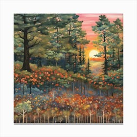 Sunset In The Woods 8 Canvas Print