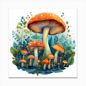 Mushrooms In The Forest 97 Canvas Print