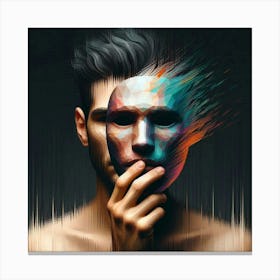 Abstract Man With A Mask Canvas Print