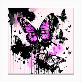 Pink And Purple Butterflies Canvas Print