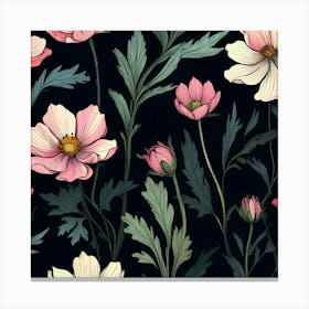 Cosmos Seamless Pattern 3 Canvas Print