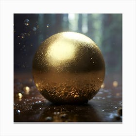 Golden Sphere Artwork Canvas Print