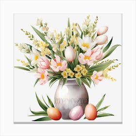 Easter Flowers In A Vase 6 Canvas Print