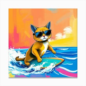 Surfboard Cat Canvas Print