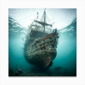 Underwater Ship 2 Canvas Print