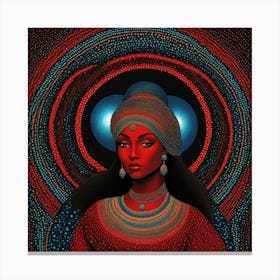 Woman In Red 2 Canvas Print