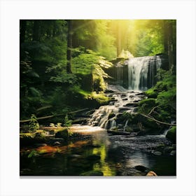 Waterfall In The Forest Canvas Print