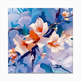 Flowers On A Branch Canvas Print