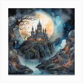 Castle In The Moonlight 1 Canvas Print