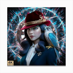 Girl In A Hat Canvas Print