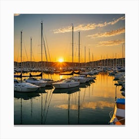 Sunset At The Marina Canvas Print