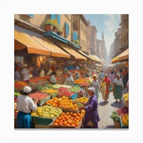 Fruit Market Paintings Art Print Canvas Print