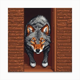 Pixel Wolf 3 Canvas Print