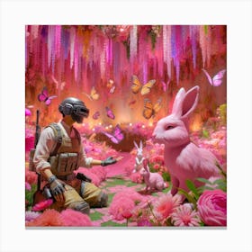 Pink Bunny pubg 1 Canvas Print