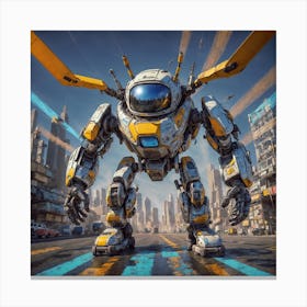 Robot Street Art Canvas Print