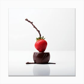 Artjuicebycsaba Chocolate Covered Strawbery Meets Japanese Zen Canvas Print