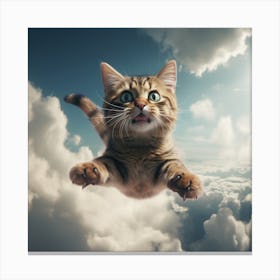 Cat Flying In The Sky Canvas Print