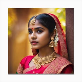 indian girl jewel ai illustration art 3 Canvas Print