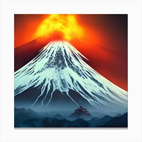 Mount Fuji Volcano Fire Lava Ice Snow Mountain Landscape Japan Canvas Print