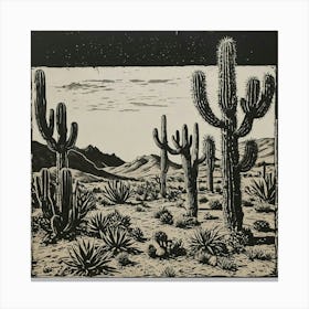 Cactus In The Desert 1 Canvas Print